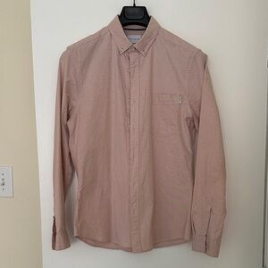 Topman Pink Stretch Cotton Button-Down Shirt size M